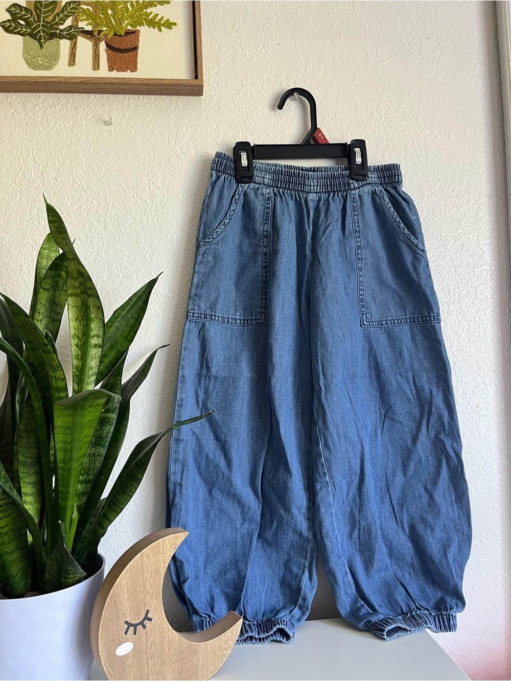 GAP Light Blue Elastic-Waist Kids Denim Jogger Pants